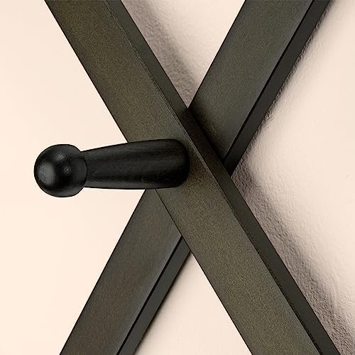 SKOLOO Accordion Wall Hanger with 16 Hooks, Modern Expandable Coat Rack Hat Rack for Wall, Solid Wooden, Dark Walnut Color - Image 5