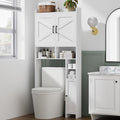 Homhedy Wooden Over The Toilet Storage Cabinet with Barn Door by Homhedy