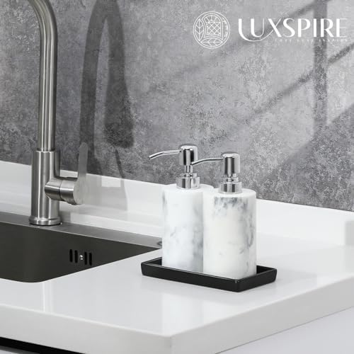 Luxspire Bathroom Vanity Tray Ceramic Perfume and Jewelry Dish, Mini, Black - Image 2