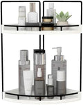 Dorhors 2-Tier Rustic White Corner Bathroom Shelf by Dorhors