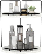 Dorhors 2-Tier Rustic White Corner Bathroom Shelf by Dorhors