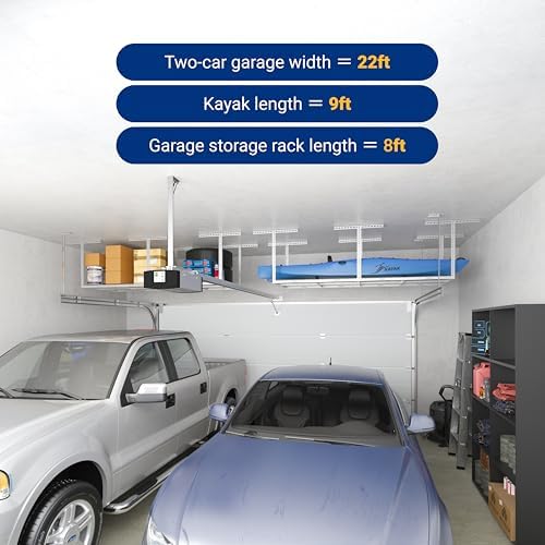 FLEXIMOUNTS 3x8 Overhead Garage Ceiling Storage Rack Organization, White - Image 4