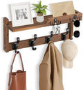 dreampossible Coat Rack Wall Mount with Shelf, Coat Hanger Wall Mount with Key Hooks and Mail Holder, Wood Entryway Floating Shelf with Hooks and Storage, Hat Rack for Wall Key Holder Mail Organizer by dreampossible