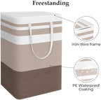 StorageRight Laundry Basket Hamper, 75L Collapsible Clothes Storage, Khaki - Image 3