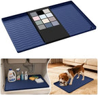 URMONA Waterproof Silicone Under Sink Mat 22'' x 14'' Shelf Liner for Kitchen and Bathroom, Cabinet and Counter Protector, Storage and Organizers, Litter Mat, Pet Cat Puppy Essentials(Navy) by URMONA