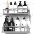 YASONIC Shower Caddy Adhesive, Rustproof Shower Organizer, Large Capacity Shower Shelves for Inside Shower, No Drilling Bathroom Organizers and Storage for Home Decor （2 Pack Grey） by YASONIC