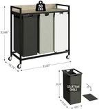 Herture Laundry Hampers with Shelf, Laundry Basket 3 Section, 3 x 15.87 Gal - Image 4