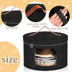 Chunful Hat Box for Women Storage Cowboy Hat Box, Black, Height 10.2 Inches - Image 3