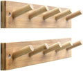 SKOLOO Coat Rack Wall Mount 17 inch, 5 Hooks, Bamboo, Shaker Style, Natural by SKOLOO