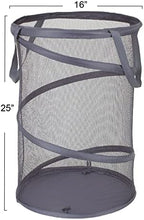 Household Essentials 2027-1 Pop-Up Collapsible Mesh Laundry Hamper | Charcoal - Image 3