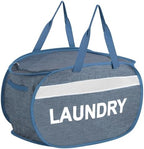 Collapsible Laundry Baskets with Lid, Foldable Clothes Hamper with Reinforced Handles, Sturdy Pop Up Hampers for Laundry, Tear Proof & Easy to Carry Laundry Hamper for Home, Dorm, Travel Blue by Bemkoo