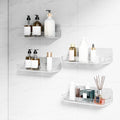 Adhesive Bathroom Shelves, 4 Pack Acryilc No Drill Stick on Shelf by Kawfle