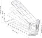 Shoe Slots Organizer Durable and Thick,Elephant-Shaped Adjustable Shoe Stackers,Space Saving for Closet Storage (Transparent - Silver, 10Pack) - Image 2