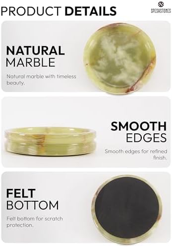 Marble Jewelry Dish, 5" Handmade Green Ring Tray - Image 6