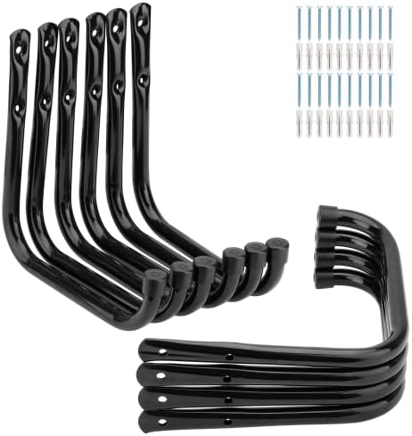 Garage Storage Hooks, 10 Pack Heavy Duty Ladder Hooks, 6.7Inch/17cm Wall Mount Tool Hanger for Garden Hose, Folding Chair and Bike by Whrsinlor