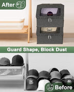 Hat Organzier for Baseball Caps - 2 PCS Stackable Hat Storage Holder Holds up to 26 Caps for Closet, Dust-Proof Hat Boxes Container with Clear Window for Home - Image 6