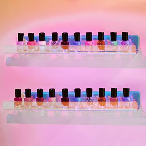 upsimples 4 Pcs 15" Iridescent Acrylic Shelves for Wall Decor and Display - Image 5