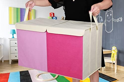 YOLOXO Toy Box Chest, Collapsible Sturdy Storage Bins with Lids, Extra Large Kids Toy Storage Organizer Boxes Bins Baskets for Kids, Boys, Girls, Nursery Room, Playroom, Closet (Pink) - Image 6