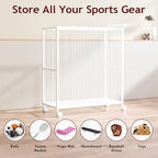 Homsorout Ball Storage Bin Rolling Sports Ball Cart, White - Image 3