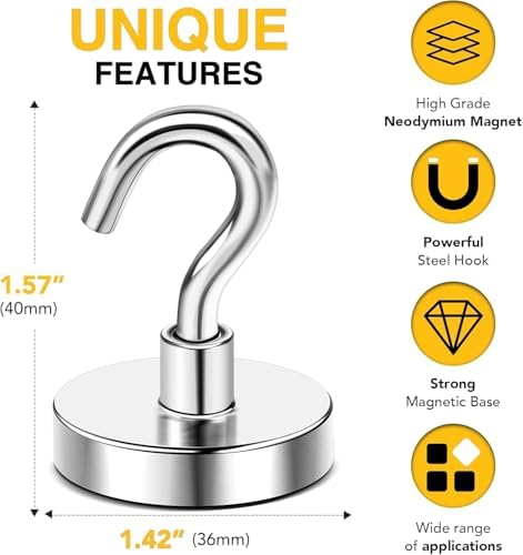 DIYMAG Magnetic Hooks 10pcs 170lbs Cruise Essentials 2026 Magnet Hook - Image 2
