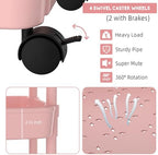Volnamal Diaper Caddy, 3 Tier Rolling Cart for Baby Essentials, Pink - Image 4