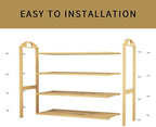 UDEAR Bamboo Shoe Rack 4-Tier Shoe Storage Organizer Entryway Shoe Shelf - Image 5