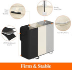 Lifewit Laundry Hamper with Lid, Removable Laundry Bags, Black&White&Gray - Image 3