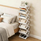 Bamboo Shoe Rack - No Assembly Required, Tall Narrow Foldable Shoe Organizer, Space-Saving Multifunctional Shelf for Entryways, Corners, Bedrooms, Balconies, 6 Layer White (Reinforced And Thickened ) - Image 6