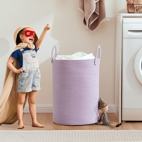 60L Large Purple Hamper Laundry Basket for Nursery Kids Girls - Image 6
