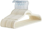 Amazon Basics Slim Velvet Non-Slip Space Saving Suit Clothes Hangers, Closet Organizer, Ivory/Beige, 30-Pack by AmazonBasics