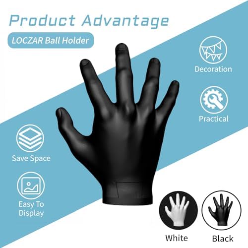 Basketball Holder, Hand Sculpture Ball Holder Wall Mount Art Decor Stand Storage Rack Organizer Display Case Man Cave for Football Soccer Gift Ideas for Him Men Boys Gamers (Black Ball Holder) - Image 4