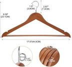 TOPIA HANGER Wooden Hangers 30 Pack, Space Saving Coat Hanger with 360° Swivel Cascading Loop Hook, Non Slip Pants Bar and Shoulder Notches for Camisole, Jacket, Suit (Walnut) -CT74WA30 - Image 2