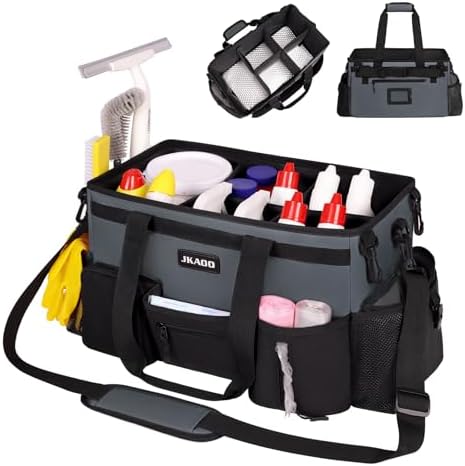 JKAOO Large Wearable Cleaning Caddy Bag with Handles, Gray by JKAOO