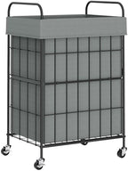 90L Laundry Hamper with Wheels, Laundry Basket with Handle and Liner Bag by Heeytilly