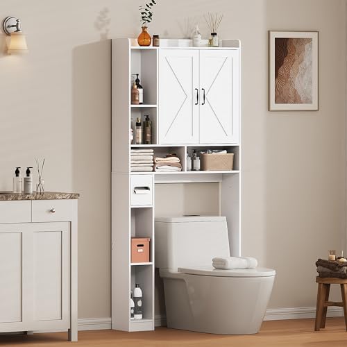 Over the Toilet Storage Cabinet, 31”W Bathroom Organizer by Viroformo