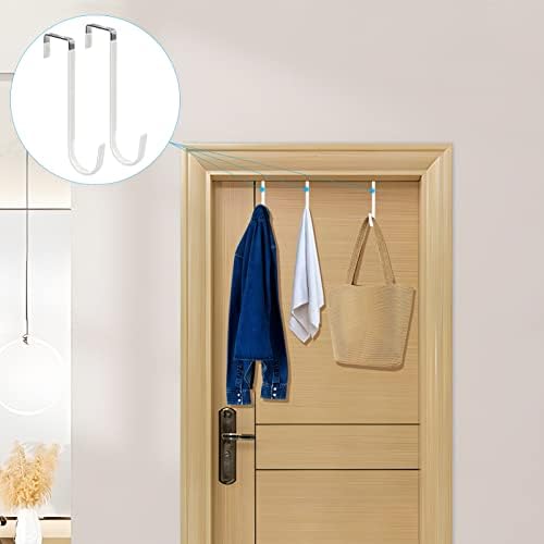 FYY Over the Door Hooks, Single-Hanger 6 Pack, Fits Doors 1.6" White - Image 6