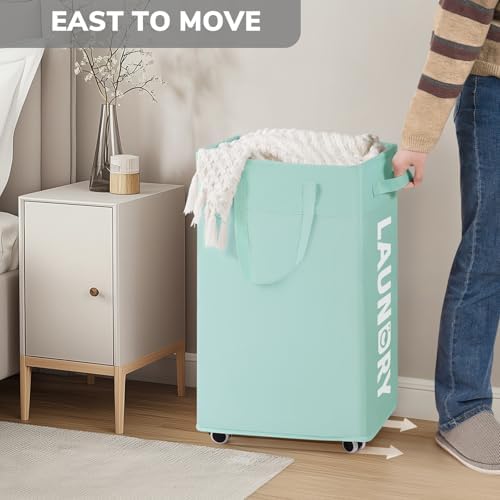 Goodpick 75L Rolling Laundry Basket with Removable Wash Bag for Living Room - Image 5