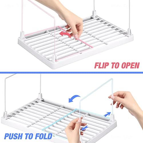 NiHome 8-Pack Stackable Plastic Kitchen Storage Shelf Foldable Rack, White - Image 6