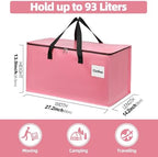 4 Pack Extra Large Heavy Duty Moving Bags with Reinforced Zipper & Wide Carry Handles, Stylish Pink Storage Totes for Clothes Packing, Dorm Moves & Apartment Organization, Pink - Image 2
