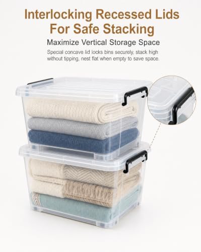 NUMIFUN 15QT Storage Bins with lids, Stackable Space Saver for Family - Image 5