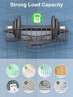 SMARTAKE 2-Pack Corner Shower Caddy, SUS304 Stainless Steel, Bronze - Image 2