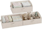 StorageWorks Closet Storage Bins Trapezoid, Khaki Stripes, Large, 3-Pack by StorageWorks