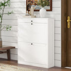 FTZxHKLX Shoe Cabinet, Hidden Shoe Storage Cabinet with 2 Flip Drawers - Image 6
