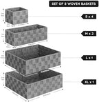 Posprica Woven Baskets, Storage Baskets for Organizing (Set of 8), Cube Baskets Bin Container Matching Storage Boxes Organizers for Pantry, Office, Shelves, Media-room - Image 3