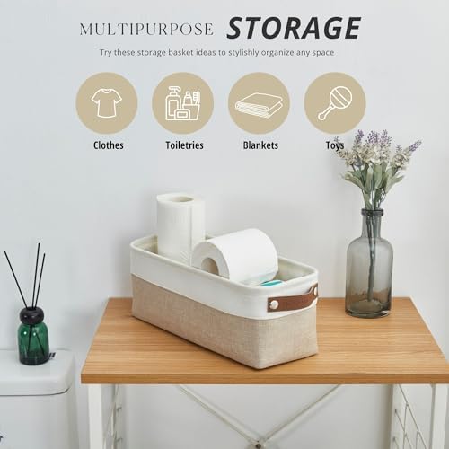 DECOMOMO Narrow Storage Bins, Small Storage Baskets for Shelves 4 Pack - Image 2