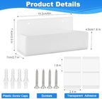 6 Inch Acrylic Spice Rack Wall Mount, White, 4 Pack - Image 2