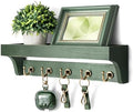 Rebee Vision Pine Wood Key Holder Wall Mount with Shelf for Entryway, Green by REBEEVISION
