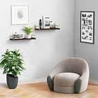 Floating Shelves Bathroom Shelves Over Toilet Set of 2, Bathroom Wall Shelves with Towel Bar, Wall Mounted Vanity Shelf for Bedroom, Kids Room, Kitchen (Brown & Gold) - Image 6
