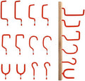 Garage Hooks Heavy Duty, 12-Pack Mixed Utility Garage Hooks, Wall Mounted Steel Tool Hangers for Garage Wall Organizer, Hold Ladders Tools Bikes (Red, 6 Type & 12 Pack) by LianRippleLian