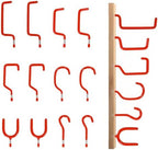 Garage Hooks Heavy Duty, 12-Pack Mixed Utility Garage Hooks, Wall Mounted Steel Tool Hangers for Garage Wall Organizer, Hold Ladders Tools Bikes (Red, 6 Type & 12 Pack) by LianRippleLian